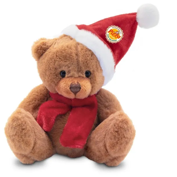 Nathan Brown Plush Christmas teddy bear brown Crvena