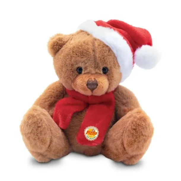 Nathan Brown Plush Christmas teddy bear brown Crvena