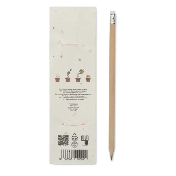 PENSEED Natural pencil in seeded pouch White