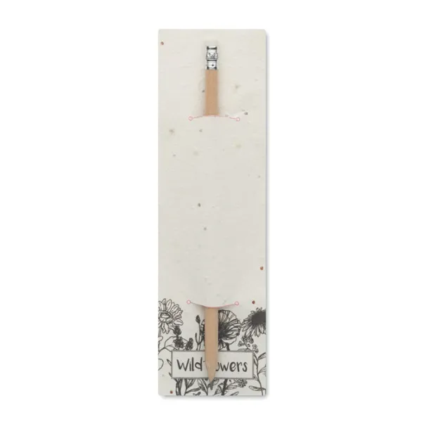 PENSEED Natural pencil in seeded pouch White