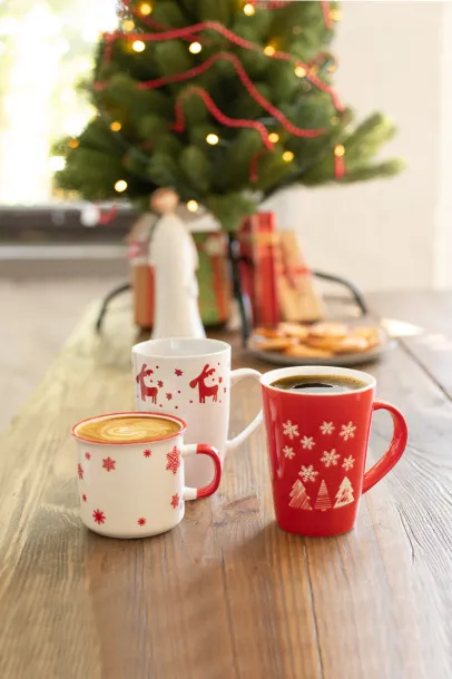 Perala porcelain Christmas mug Red White