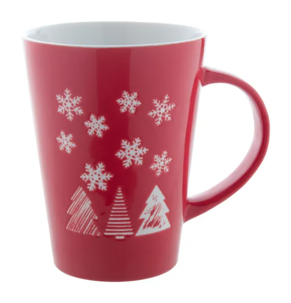 Perala porcelain Christmas mug Red White