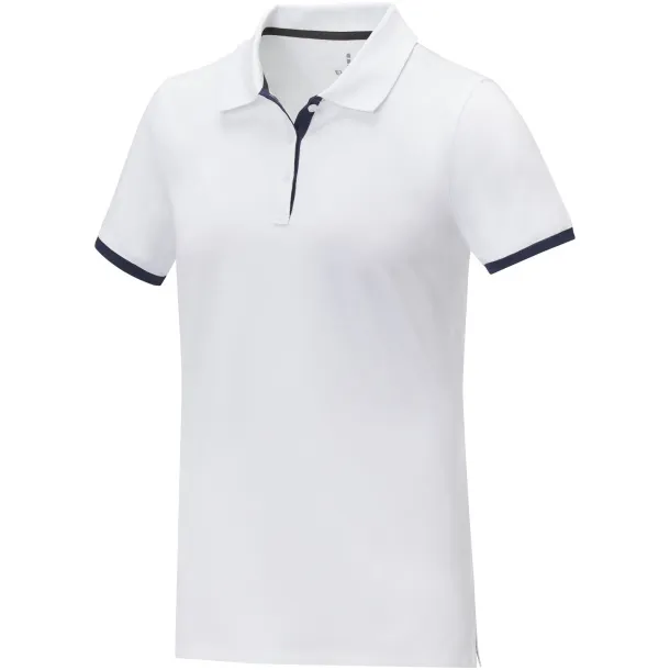 Morgan short sleeve women's duotone polo - Elevate Life White