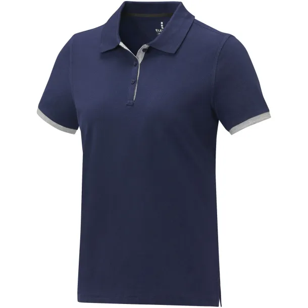 Morgan short sleeve women's duotone polo - Elevate Life Navy Blue