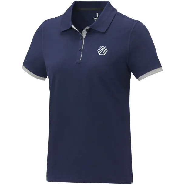 Morgan short sleeve women's duotone polo - Elevate Life Navy Blue