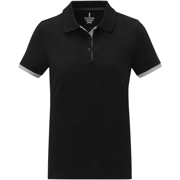 Morgan short sleeve women's duotone polo - Elevate Life Solid black