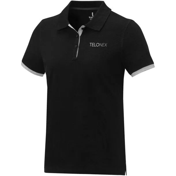 Morgan short sleeve women's duotone polo - Elevate Life Solid black