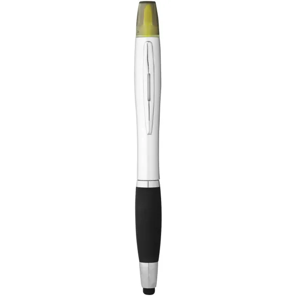 Nash stylus ballpoint pen and highlighter Silver Solid black