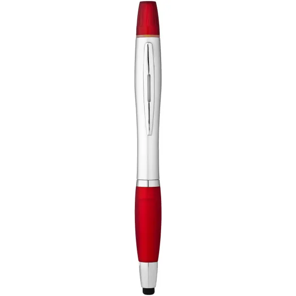 Nash stylus ballpoint pen and highlighter Silver Red