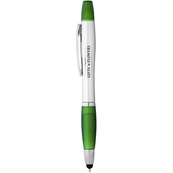 Nash stylus ballpoint pen and highlighter Silver Green