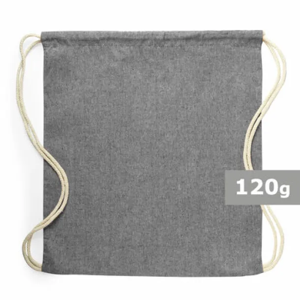  Recycled cotton drawstring bag Crna