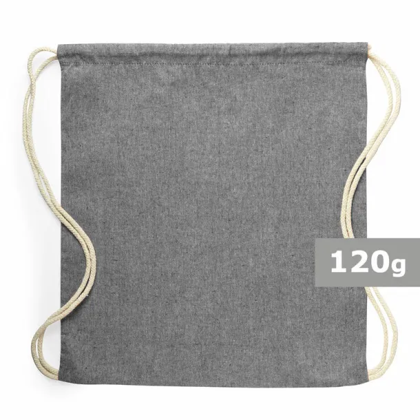  Recycled cotton drawstring bag Crna