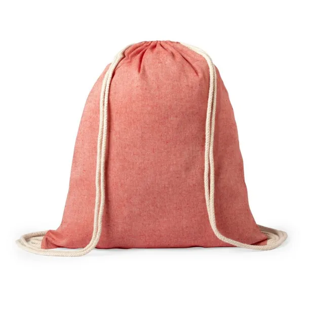  Recycled cotton drawstring bag Crvena
