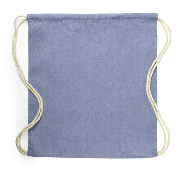  Recycled cotton drawstring bag Plava