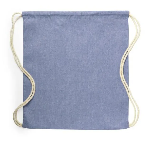  Recycled cotton drawstring bag Plava