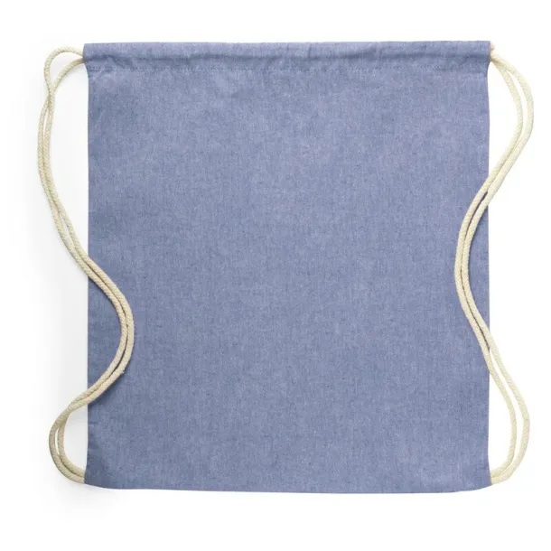  Recycled cotton drawstring bag Plava