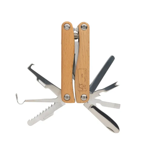  FSC® wooden garden multi tool - XD Collection Brown 