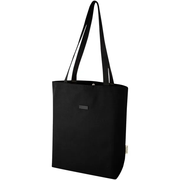 Joey GRS recycled canvas versatile tote bag 14L Solid black