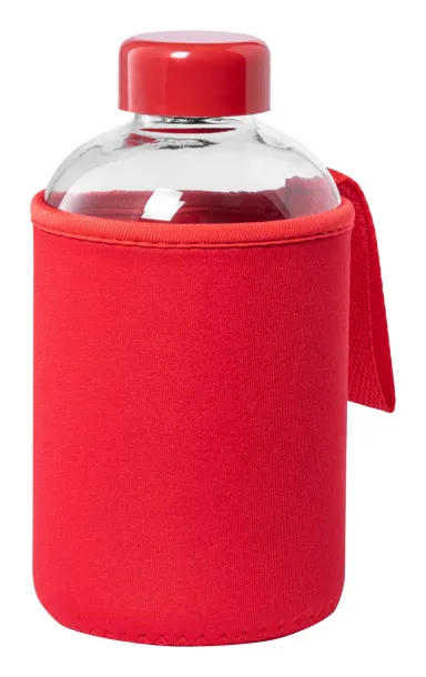 Flaber glass sport bottle Red