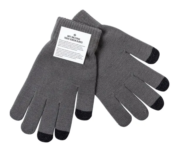 Tenex anti-bacterial touch screen gloves ash grey Black