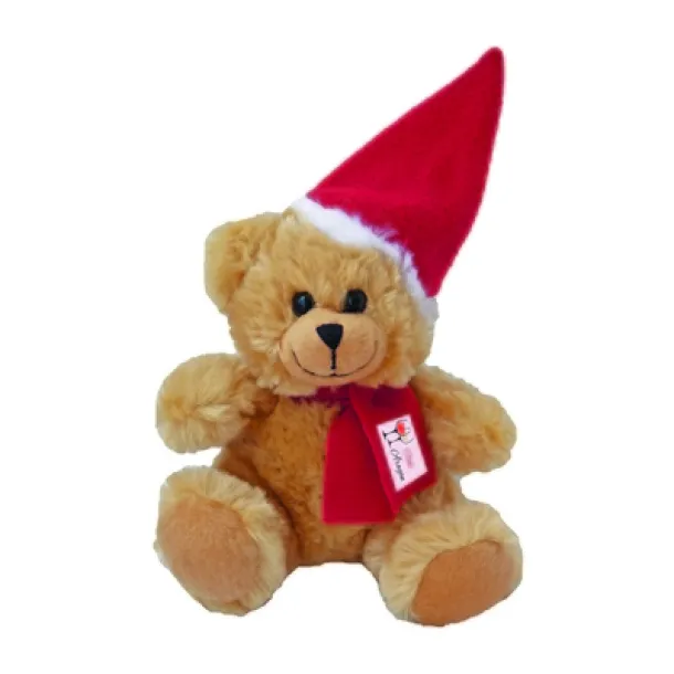 Clarence Plush Christmas teddy bear brown red