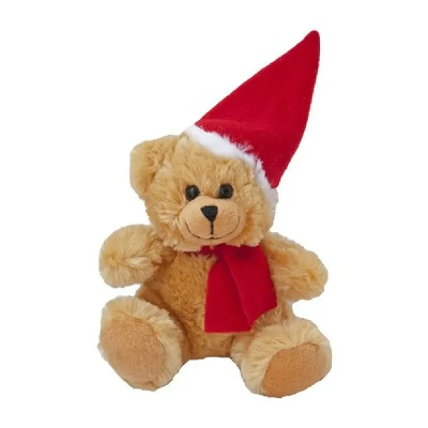 Clarence Plush Christmas teddy bear brown red