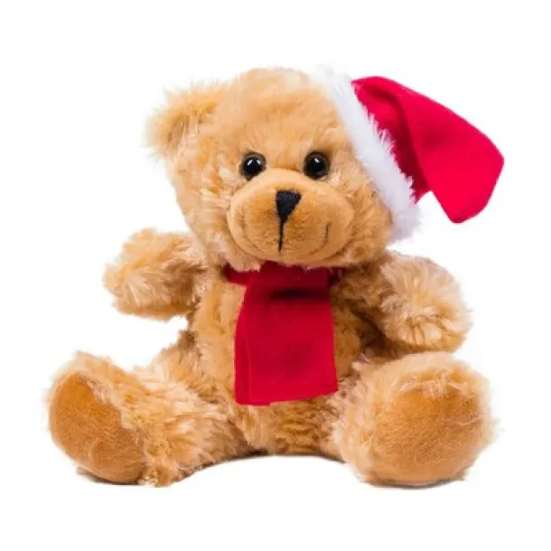 Clarence Plush Christmas teddy bear brown red