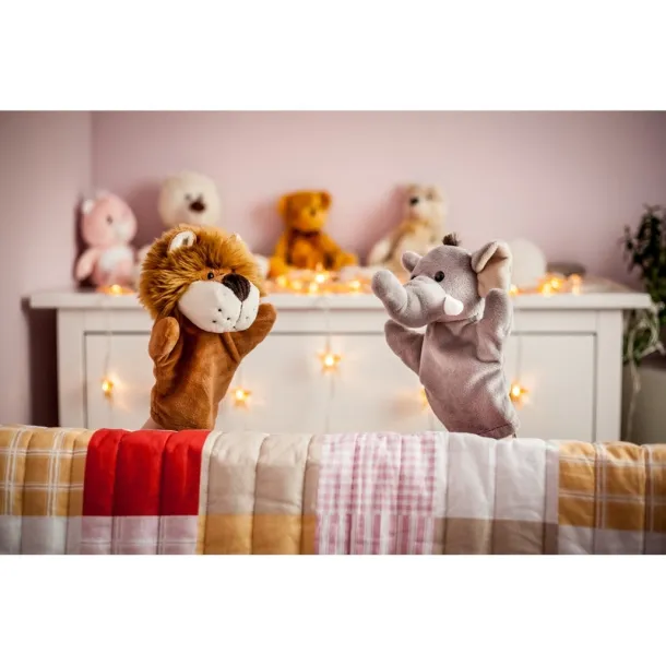 Hunter Plush lion, hand puppet brown