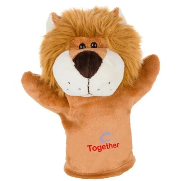 Hunter Plush lion, hand puppet brown