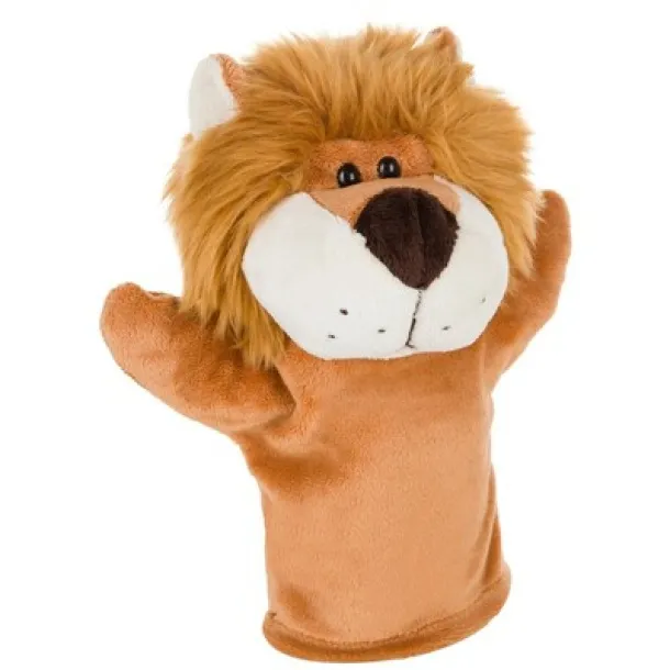 Hunter Plush lion, hand puppet brown