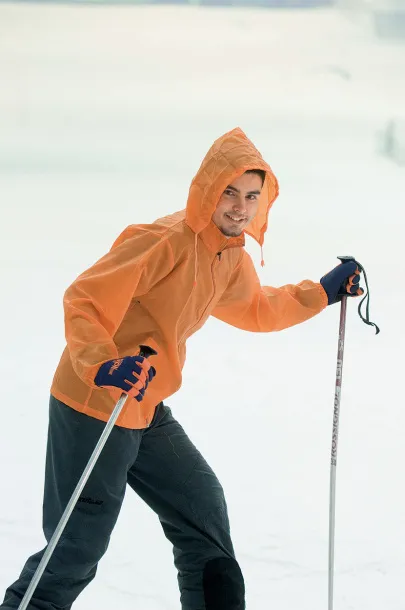 Grid raincoat Orange