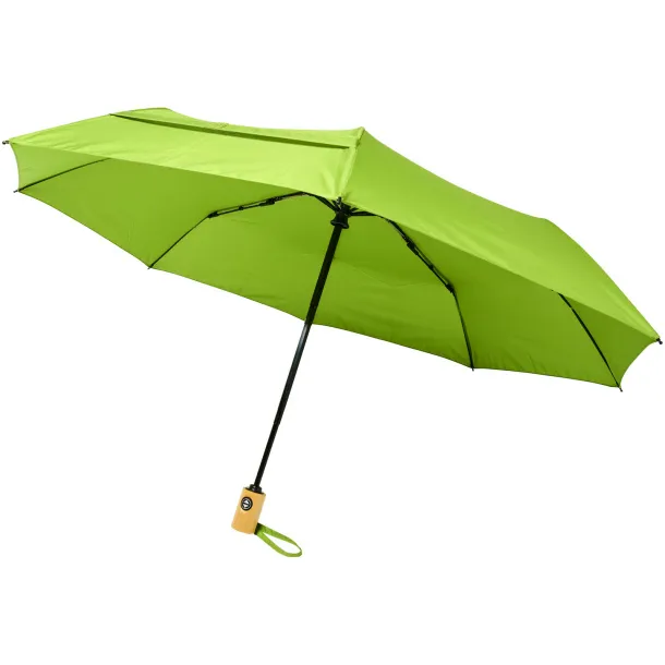 Bo 21" fold. auto open/close recycled PET umbrella Lime