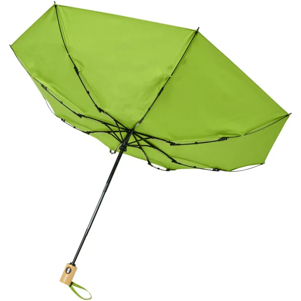 Bo 21" fold. auto open/close recycled PET umbrella Lime