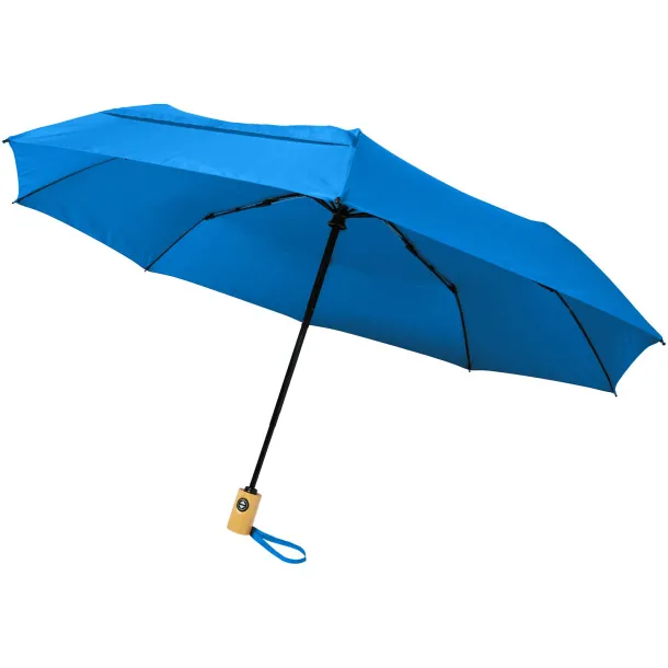 Bo 21" fold. auto open/close recycled PET umbrella Process blue