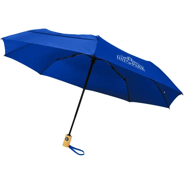 Bo 21" fold. auto open/close recycled PET umbrella Royal blue