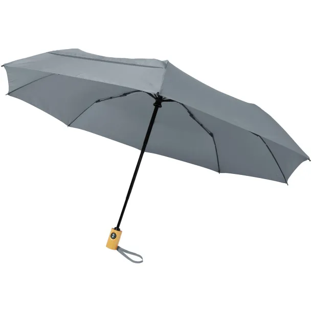 Bo 21" fold. auto open/close recycled PET umbrella Grey