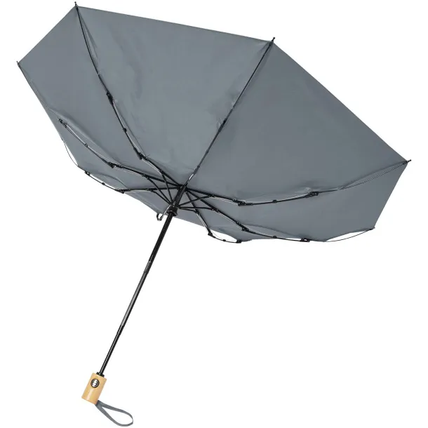 Bo 21" fold. auto open/close recycled PET umbrella - Unbranded Grey