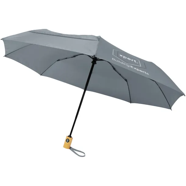 Bo 21" fold. auto open/close recycled PET umbrella Grey