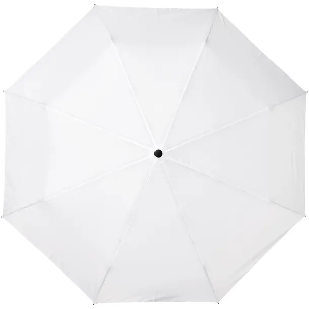 Bo 21" fold. auto open/close recycled PET umbrella - Unbranded White