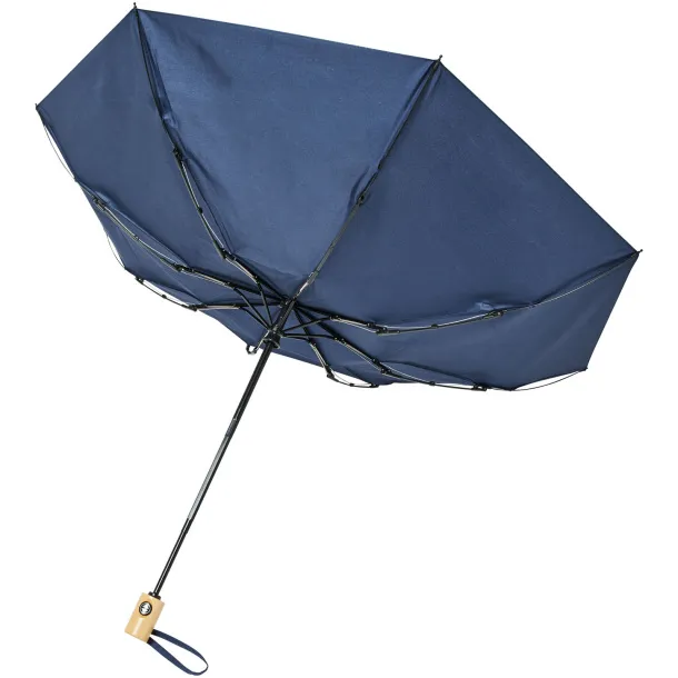 Bo 21" fold. auto open/close recycled PET umbrella Navy Blue