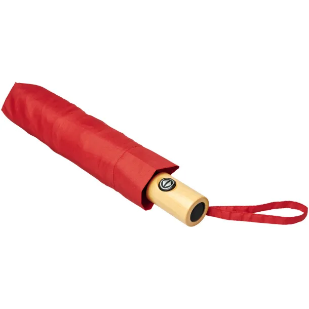 Bo 21" fold. auto open/close recycled PET umbrella Red