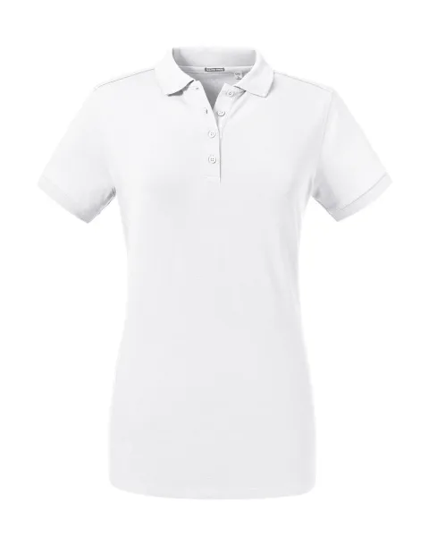  Ženska polo majica s elastinom - Russell Athletic Bijela
