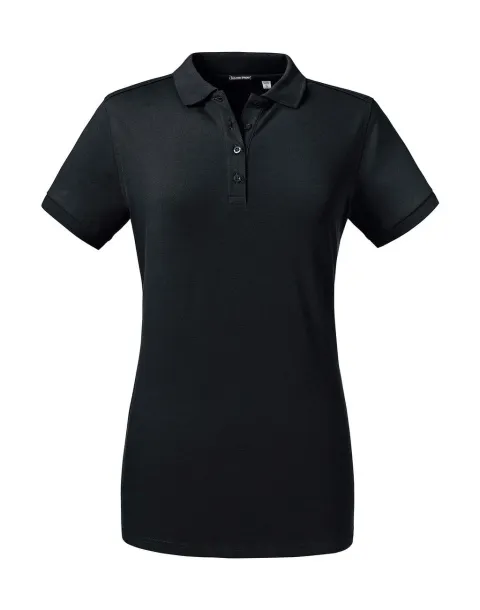  Ženska polo majica s elastinom - Russell Athletic Crna