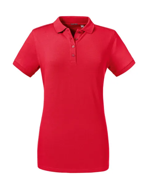  Ženska polo majica s elastinom - Russell Athletic Klasična crvena