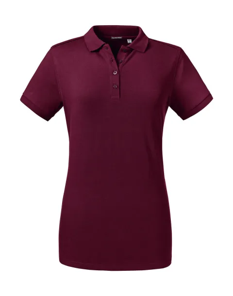  Ladies' Tailored Stretch Polo - Russell  Burgundy