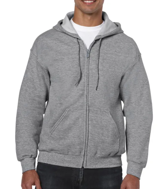  Heavy Blend Adult Full Zip Hooded Sweat - Gildan Sport Grey