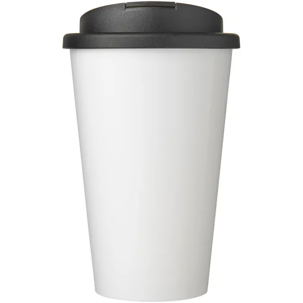 Brite-Americano® 350 ml tumbler with spill-proof lid - Unbranded White Solid black