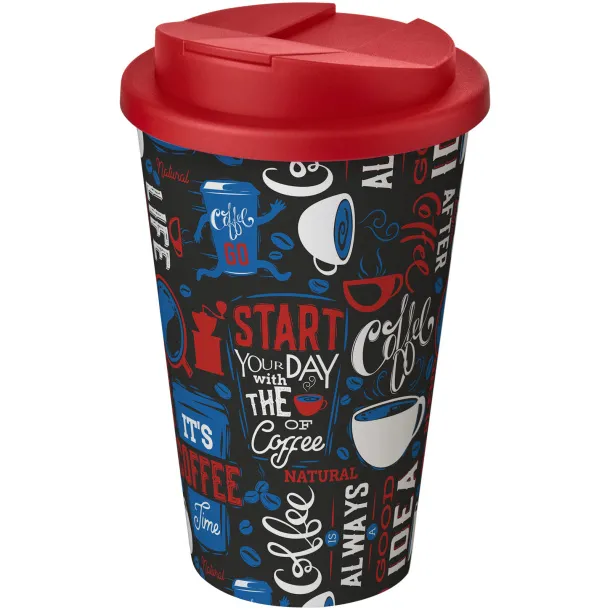 Brite-Americano® 350 ml tumbler with spill-proof lid White Red