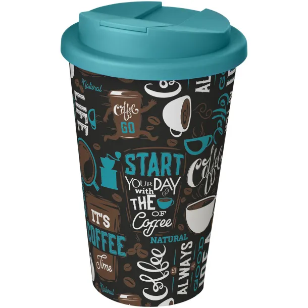 Brite-Americano® 350 ml tumbler with spill-proof lid - Unbranded White Aqua