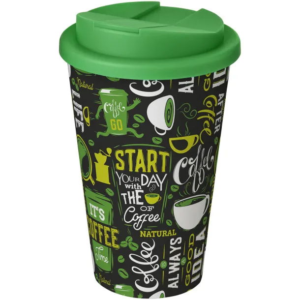 Brite-Americano® 350 ml tumbler with spill-proof lid - Unbranded White Green